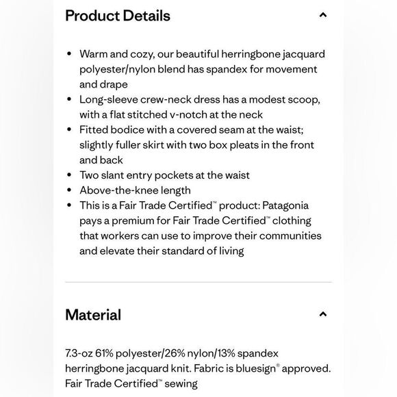 Patagonia Gray Herringbone Long Sleeve Casual Athleisure Performance Dress - Picture 4 of 16